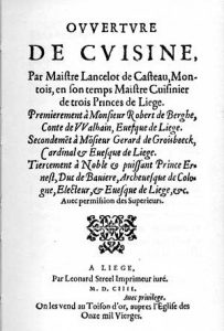 Title page of the 'Ouverture de cuisine' from 1604