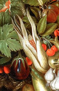 Detail met aubergine uit 'Zomer' van Arcimboldo