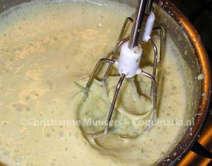 Preparing the custard for crème brûlée