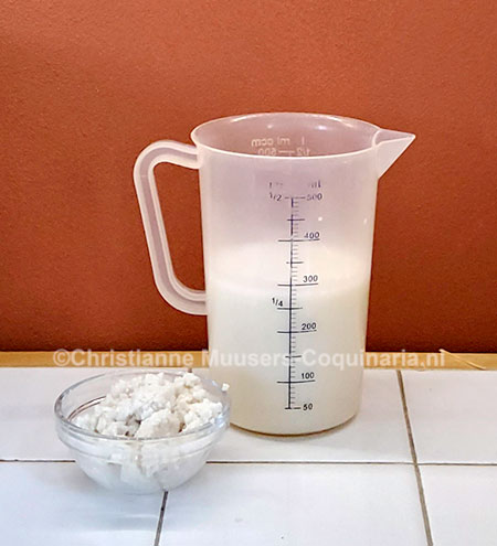 Almond milk and the used almond flour
