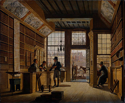 Boekhandel van Pieter Meijer Warnars (1820, Johannes Jelgerhuis, Rijksmuseum Amsterdam)