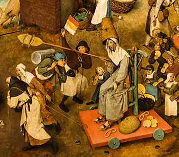De vastentijd. Fragment uit De strijd tussen carnaval en vasten, Pieter Breughel de Jongere, 2de helft 16de eeuw
