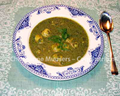 Soup with herbs, a 19th-century recipe