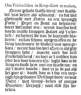 De oorspronkelijke tekst van het recept naar de facsimile-uitgave van 1670.