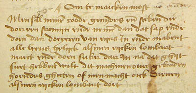 Recipe for must sauce in ms UB Gent 476.