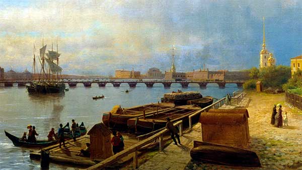 View of the river Neva in Saint Petersburg, Lev Lagorio 1859 (detail) Source: Wikimedia