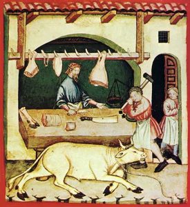 Middeleeuwse slagerij (Tacuinum Sanitatis)