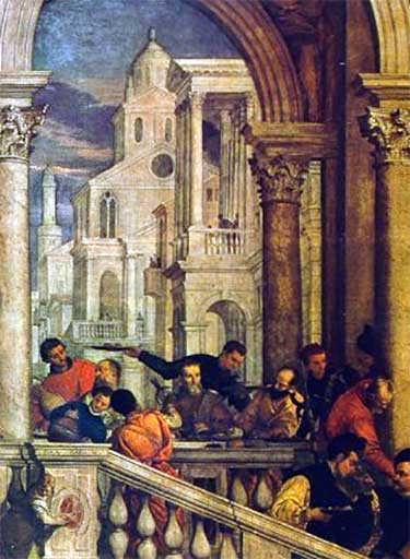 Detail van Paolo Veronese, Maaltijd in het Huis van Levi (midden 16de eeuw) Bron: Wikimedia, The Yorck Project