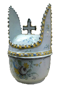 Terrine in de vorm van een bisschopsmijter, speciaal voor de drank bisschop (18de eeuw)