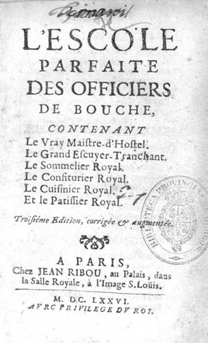 Titelblad van de derde druk van de Escole parfaite des officiers de bouche (1676)