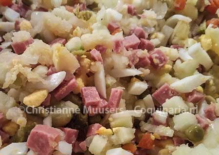 The Dutch potato salad before the mayonnaise is added