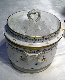 The serving dish for ice cream at Ivan Day's, made in Angouleme around 1790