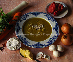 Curry soup from 1930 from the cookbook by P.J. Kers